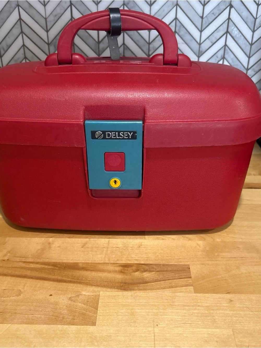 Delsey Luggage Black Cosmetics Tote Carry-on Made In France Vintage